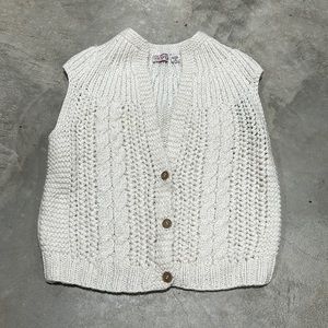 Country Craft brand White crochet vest / size S /‎ E-7